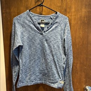 The North Face Heathered Blue Long Sleeve Shirt